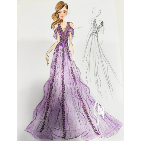 Desenho-Vestido-roxo-anawolf
